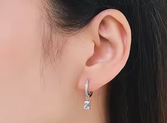 Zinnia simulated diamond drop earring 